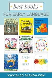 I love sharing tips and tricks to help SLPs implement literacy-based therapy, but it’s not always easy to find the perfect book for your mixed group! Because I’m always on the hunt for amazing books to use, I put together a series of blog posts that highlight my favorites. This week is all about: The Best Books For Early Language! Click through to find all 9 books, plus a brief description of each.