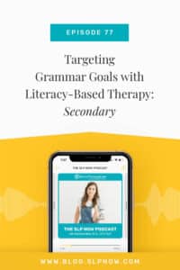 In this episode of the SLP Now podcast, Marisha shares therapy plans for a group of secondary students. After introducing the group, Marisha breaks down her planning process and shares practical and engaging therapy activities to target grammar goals.