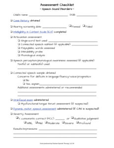 assesment checklist